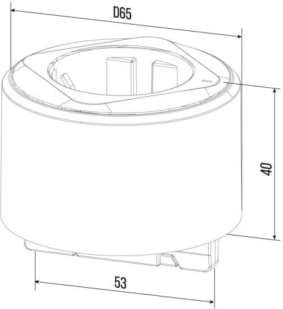 Адаптер трековой розетки T6R-B.N Черный d65